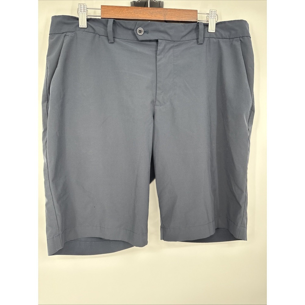 J. Lindberg Men's Stretch Saks Golf Shorts Size 36 Navy Blue Performance 10"